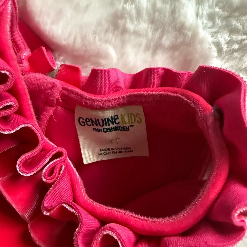 NWOT  Barbie Pink Velvet Ruffle Dress